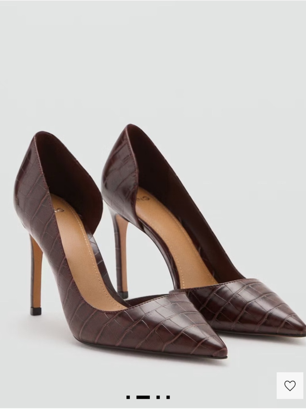 Mango asymmetrical Croc-effect heeled shoes  in Nude
